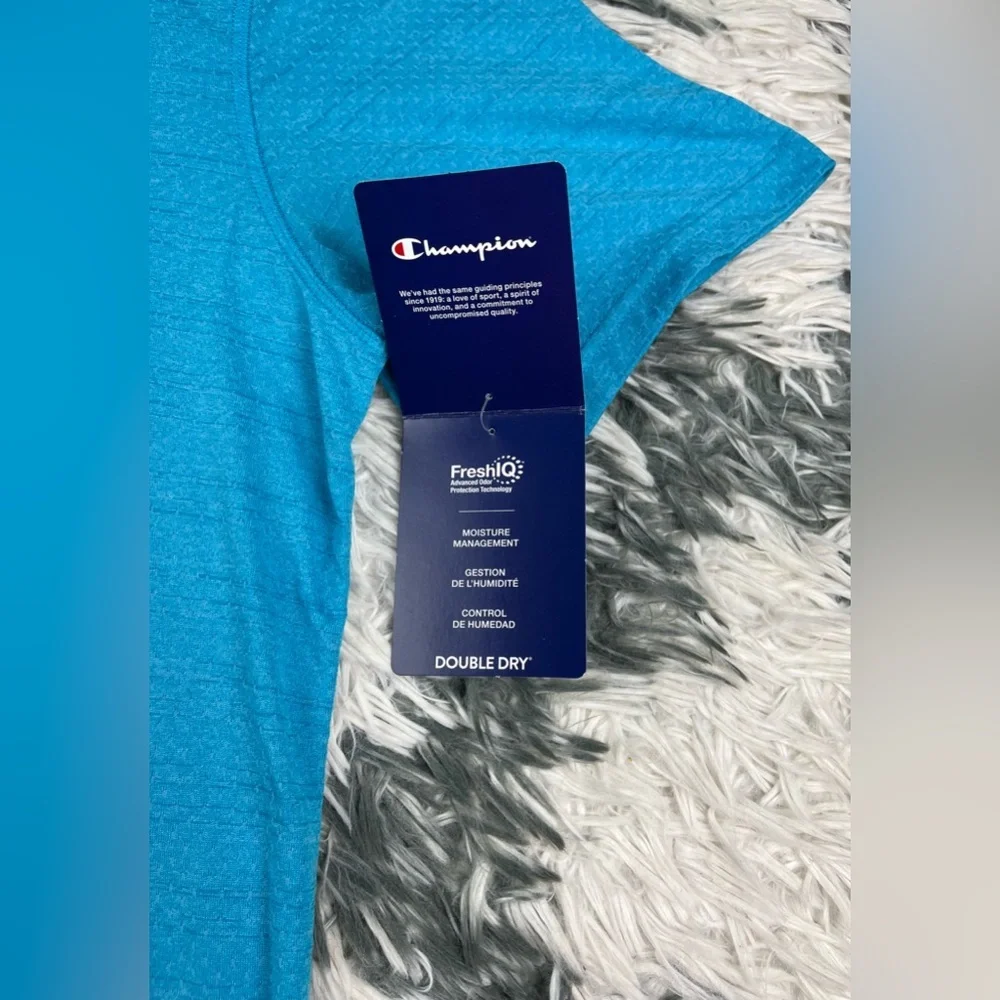 NWT Champion Men's Authenic Activewear T-Shirt Size Large Short Sleeve Blue - Picture 4 of 12